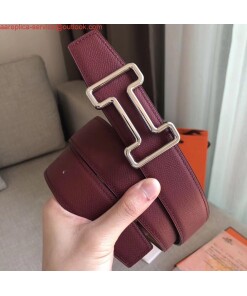 Replica Hermes Tonight 38MM Reversible Belt In Ruby/Gold Epsom Leather