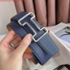 Replica Hermes H Belt Buckle & Blue Clemence 32 MM Strap 9