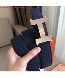 Replica Hermes Constance Belt Buckle & Blue Epsom 38 MM Strap