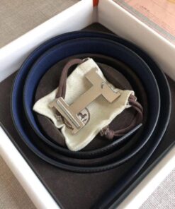 Replica Hermes Constance Belt Buckle & Blue Epsom 38 MM Strap 2