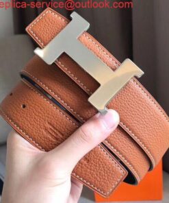 Replica Hermes Constance Belt Buckle & Brown Clemence 38 MM Strap