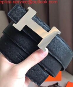 Replica Hermes Constance Belt Buckle & Black Clemence 38 MM Strap