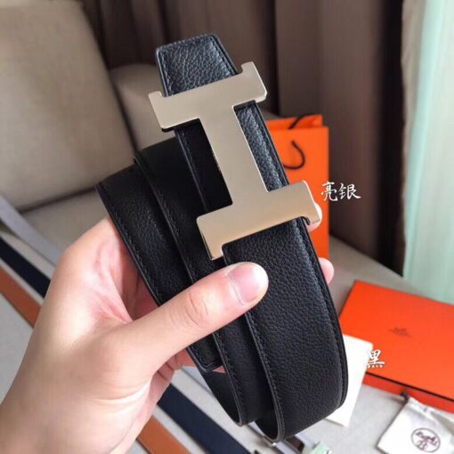 Replica Hermes Constance Belt Buckle & Black Clemence 38 MM Strap 2