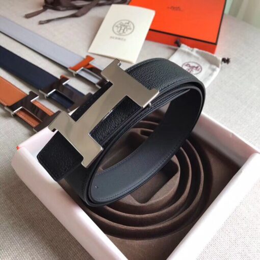 Replica Hermes Constance Belt Buckle & Black Clemence 38 MM Strap 5