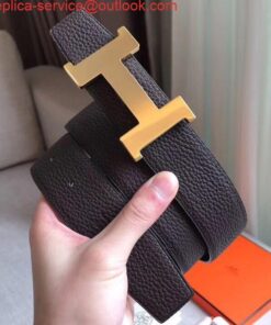 Replica Hermes Constance Belt Buckle & Cafe Clemence 38 MM Strap