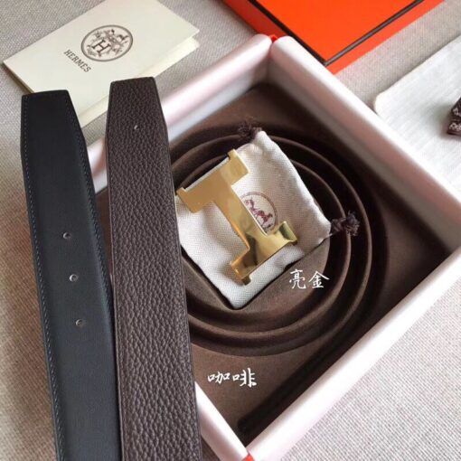 Replica Hermes Constance Belt Buckle & Cafe Clemence 38 MM Strap 4