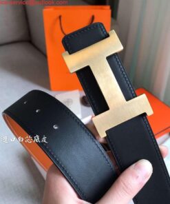 Replica Hermes Constance 2 Belt Buckle & Gold/Noir Swift 42MM Strap 2