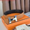 Replica Hermes Mini Constance 24mm Reversible Belt Black/Taupe 9