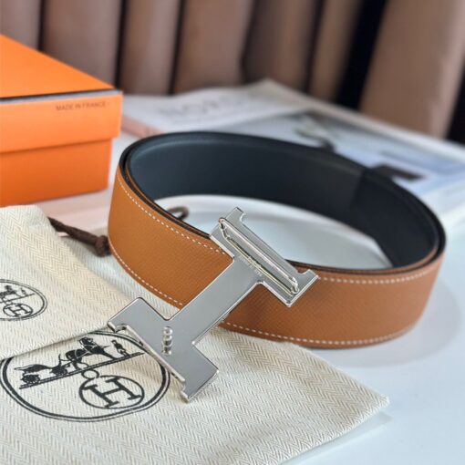 Replica Hermes Constance Reversible Belt 38MM in Gold Epsom Calfskin 6