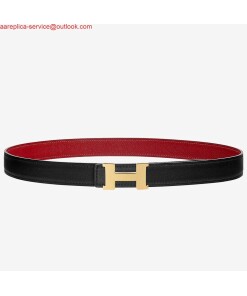 Replica Hermes Mini Constance 24mm Reversible Belt Black/Red