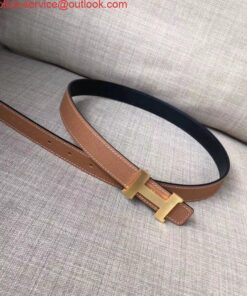 Replica Hermes Mini Constance 24mm Reversible Belt Black/Gold 2