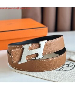 Replica Hermes H Speed Reversible Belt 32MM in Gold Epsom Calfskin