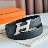 Replica Hermes H Speed Reversible Belt 32MM in Grey Clemence Leather 8