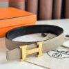 Replica Hermes H Reversible Belt 32MM in Blue and Black Epsom Leather 8