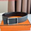 Replica Hermes H Take Off Reversible Belt 32MM in Chocolate Clemence Leather 7