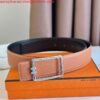 Replica Hermes Tube H Reversible Belt 38MM in Grey Clemence Leather 7