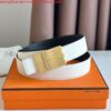 Replica Hermes Typo Reversible Belt 32MM in Blue Epsom Calfskin 8