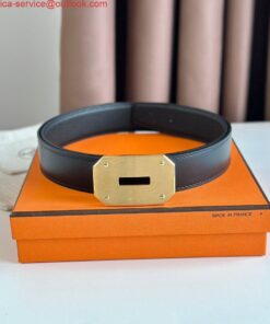 Replica Hermes Neo Reversible Belt 32MM in Black Clemence Leather 2