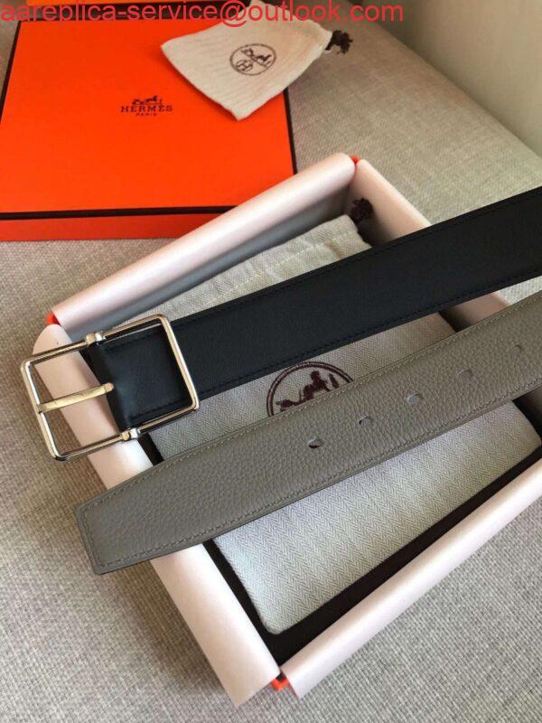 Replica Hermes Grey Saddle 38MM Reversible Belt 5