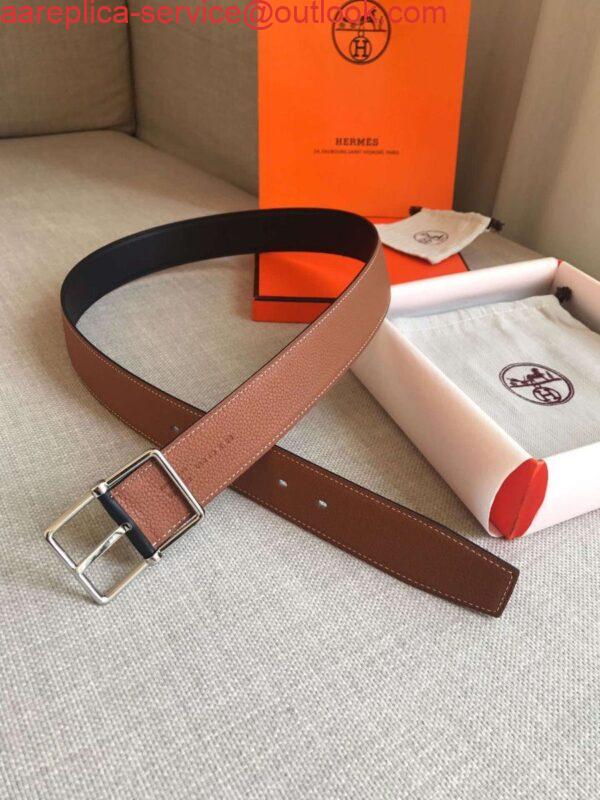 Replica Hermes Brown Saddle 38MM Reversible Belt 3