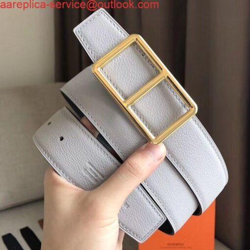 Replica Hermes Officier Belt Buckle & White 38MM Strap