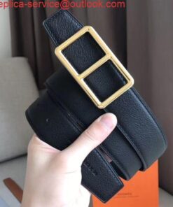 Replica Hermes Officier Belt Buckle & Black 38MM Strap