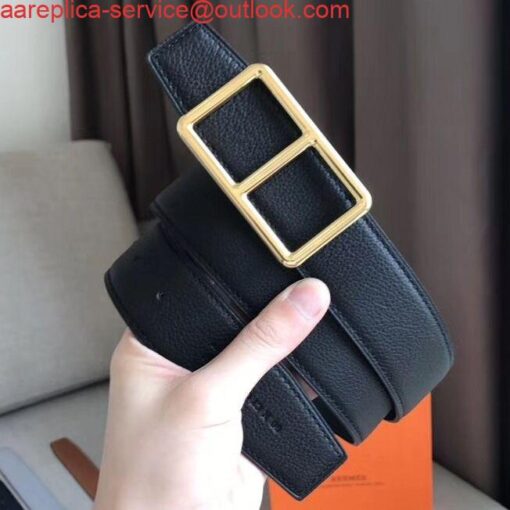 Replica Hermes Officier Belt Buckle & Black 38MM Strap