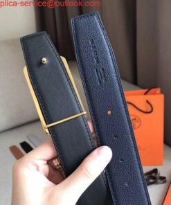 Replica Hermes Officier Belt Buckle & Navy 38MM Strap 2