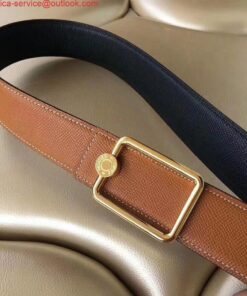 Replica Hermes Oscar Buckle 40 MM Belt Brown Reversible Leather 2