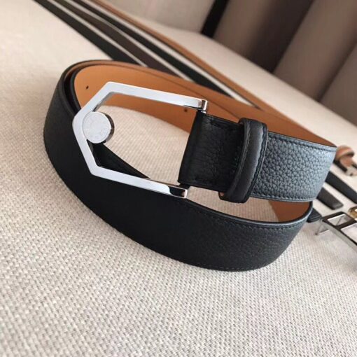 Replica Hermes Black Licol 40 MM Reversible Leather Belt 2