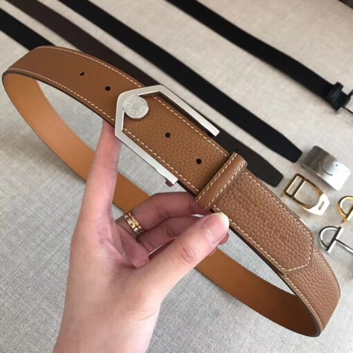 Replica Hermes Brown Licol 40 MM Reversible Leather Belt 2