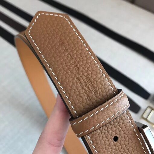 Replica Hermes Brown Licol 40 MM Reversible Leather Belt 3