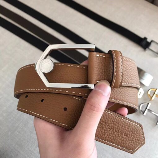 Replica Hermes Brown Licol 40 MM Reversible Leather Belt 5