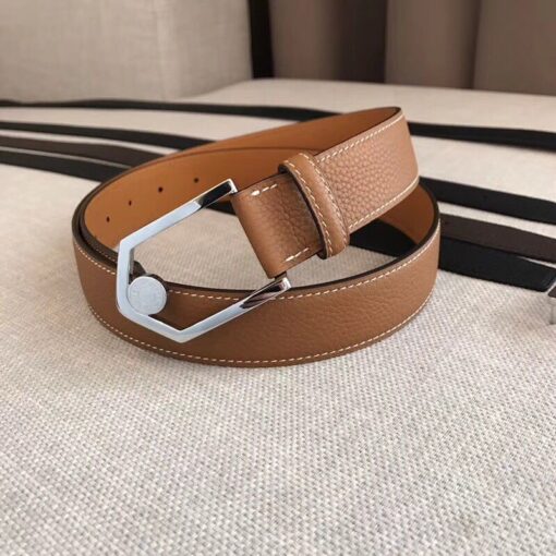 Replica Hermes Brown Licol 40 MM Reversible Leather Belt 7