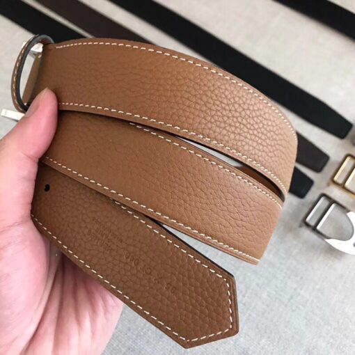 Replica Hermes Brown Licol 40 MM Reversible Leather Belt 8