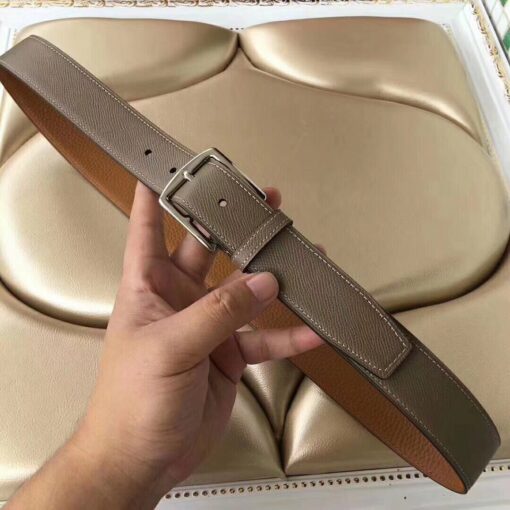 Replica Hermes Etriviere 40 Belt In Etoupe Epsom Leather 2