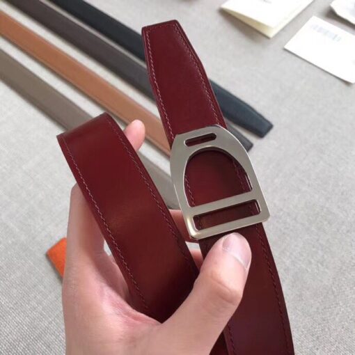 Replica Hermes Etrier Buckle Belt & Orange Clemence 32 MM Strap 7