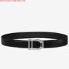 Replica Hermes Etrier Buckle Belt & Chocolate Clemence 32 MM Strap 9