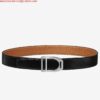 Replica Hermes Etrier Buckle Belt & Chocolate Clemence 32 MM Strap 8