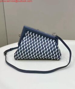 Replica Fendi 8BP129 Fendi First Small White and blue woven leather bag