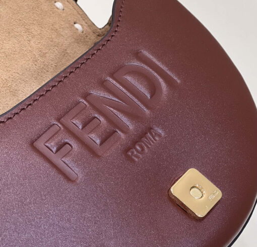 Replica Fendi 8BT346 Moonlight Shoulder Saddle Leather Wine Red 5