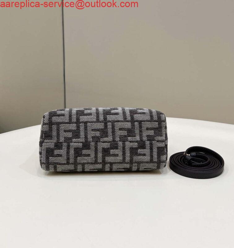 Replica Fendi 8BS067 By The Way Mini Small Boston Jacquard FF fabric bag Dark Gray 2