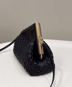 Replica Fendi 8BP129 First Small Black braided leather bag 80103 2