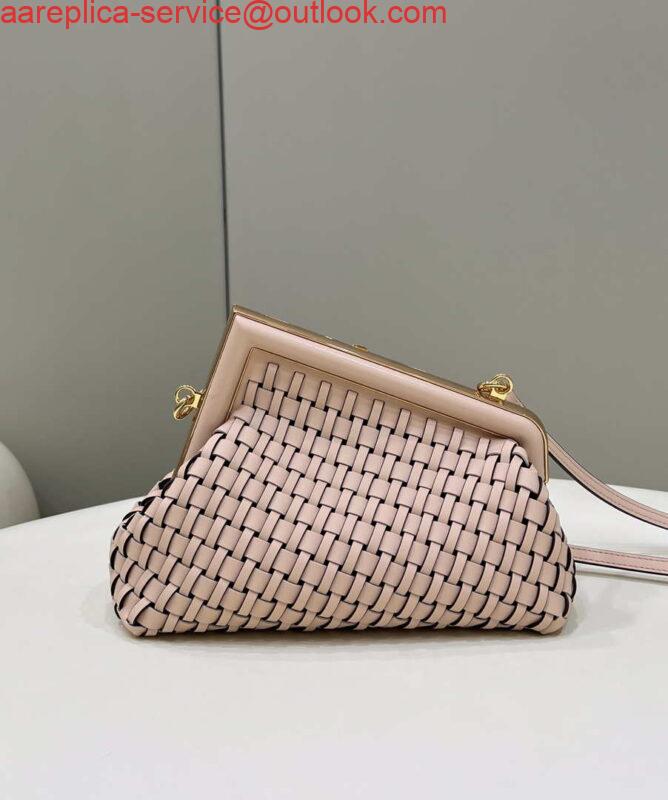 Replica Fendi 8BP129 First Small Pink braided leather bag 80103 2