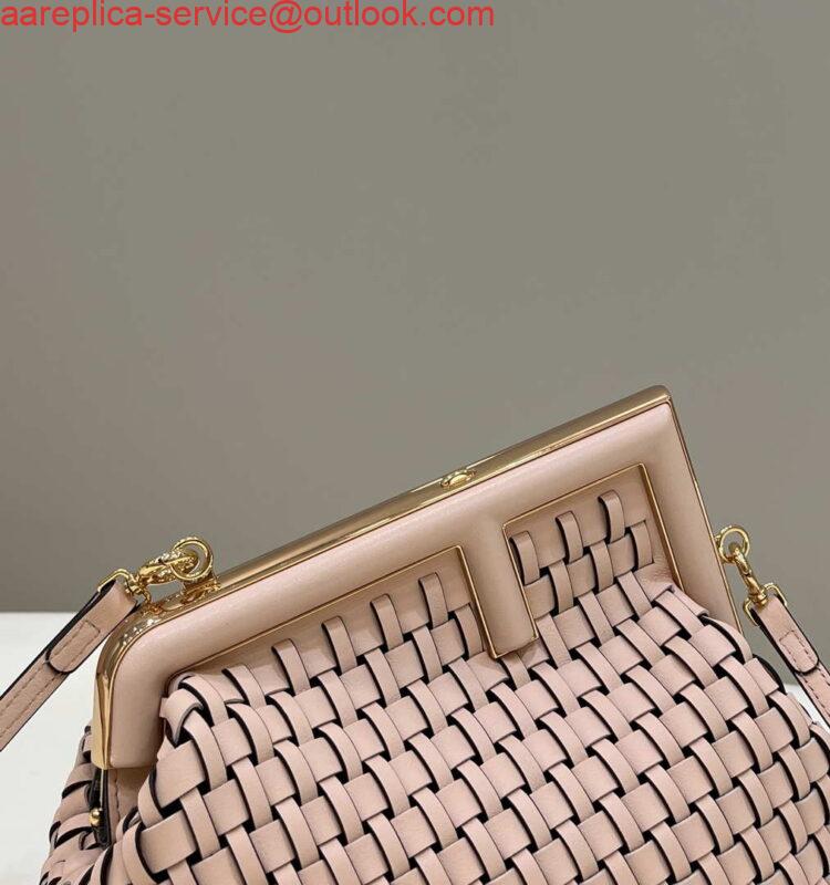 Replica Fendi 8BP129 First Small Pink braided leather bag 80103 3