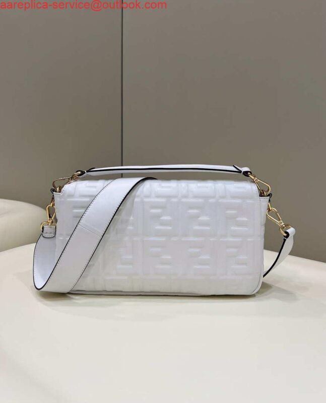 Replica Fendi 8BR771 Baguette Large White leather bag