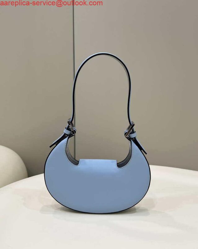 Replica Fendi 8BS065 Fendi Cookie Blue leather mini Croissant bag 8556