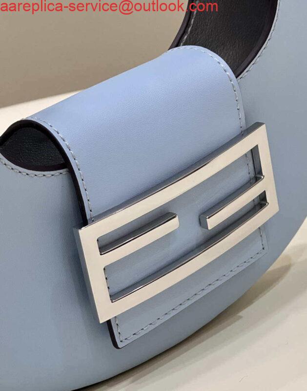 Replica Fendi 8BS065 Fendi Cookie Blue leather mini Croissant bag 8556 4