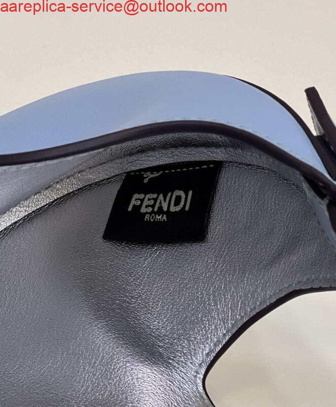 Replica Fendi 8BS065 Fendi Cookie Blue leather mini Croissant bag 8556 7