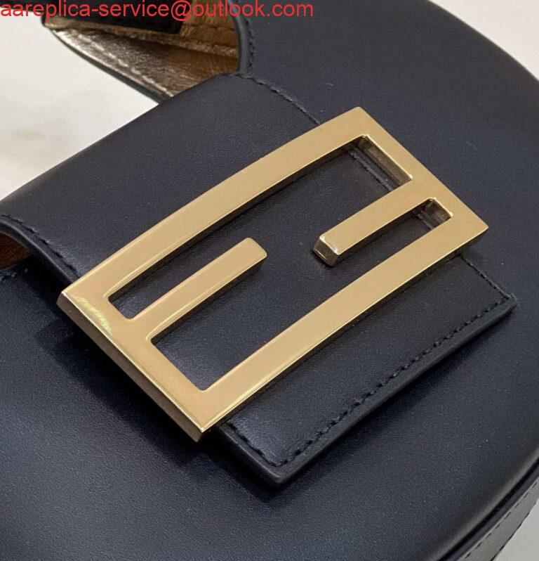 Replica Fendi 8BS065 Fendi Cookie Black leather mini Croissant bag 8556 4